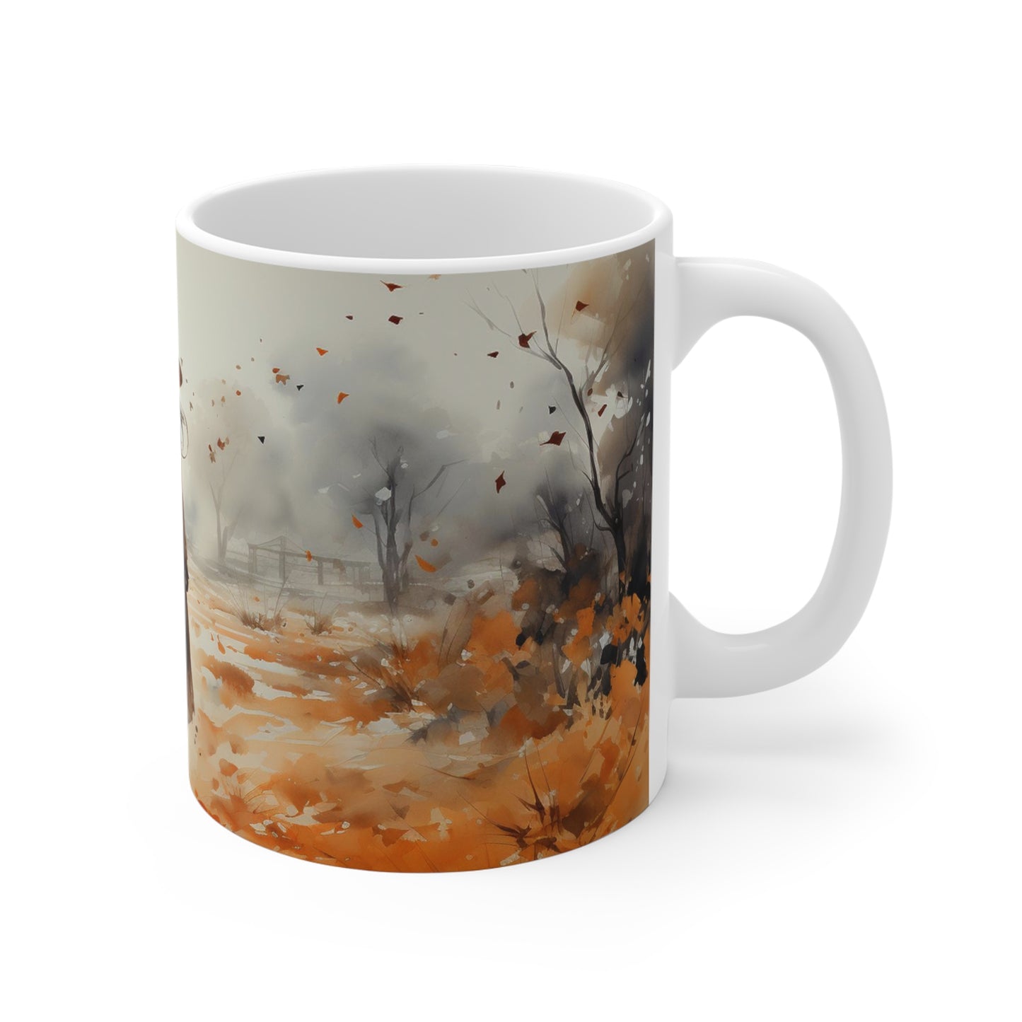 Solo | Autumn Fall Coffee Mug | Rustic Fall Mug | Watercolor Fall Mug
