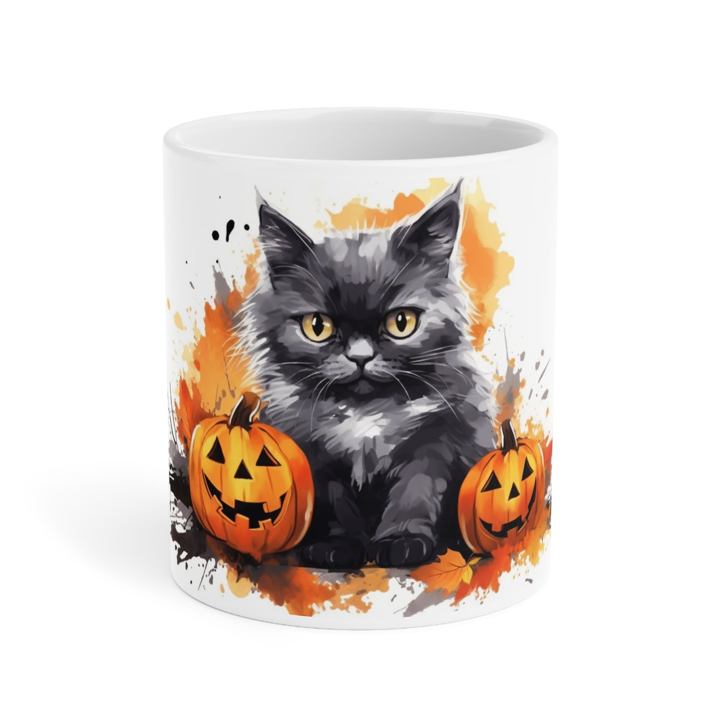 Halloween Black Cat with Pumpkins Ceramic Mugs (11oz\15oz\20oz)