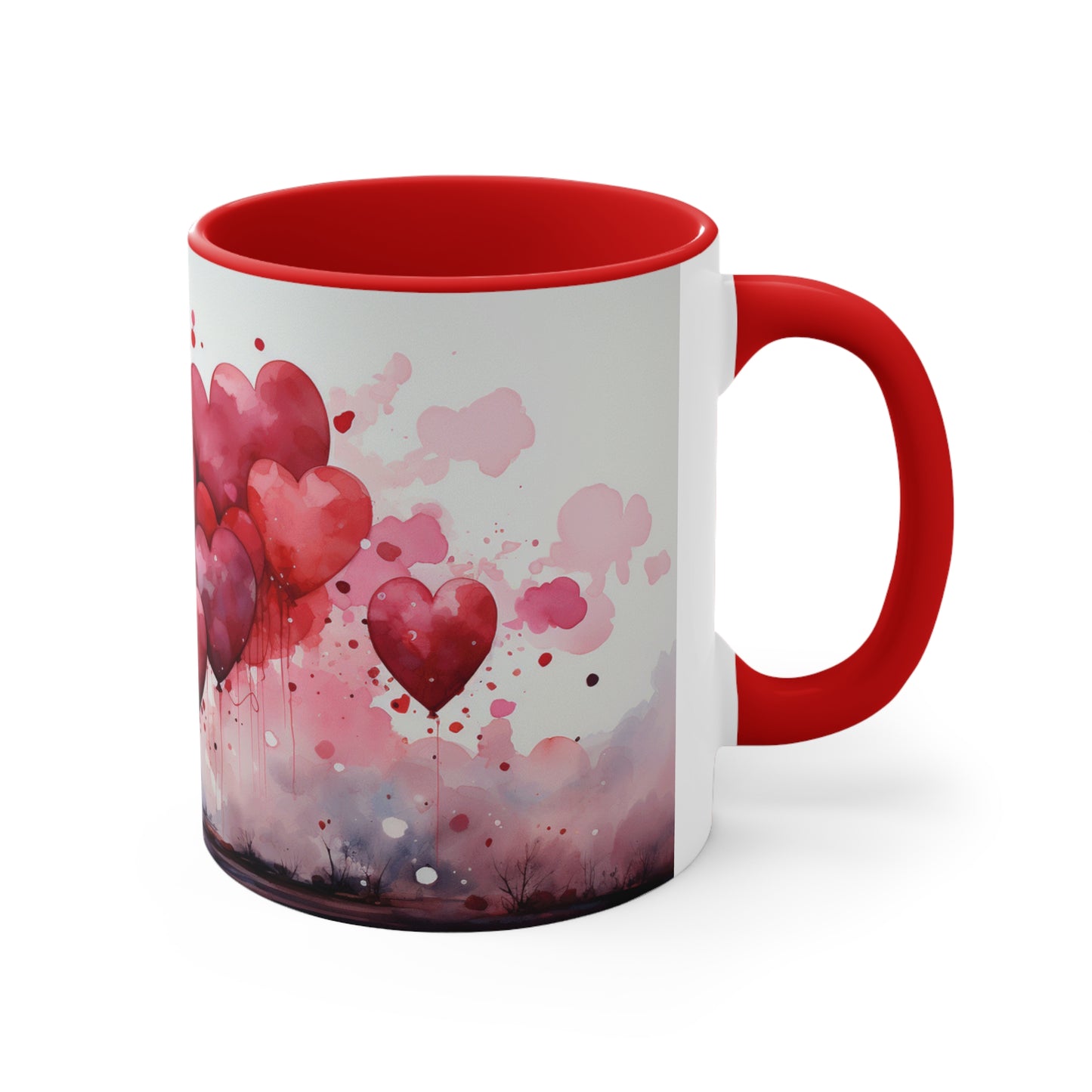 Hearts Aflutter mug, Valentine's Day, Accent Coffee Mug, 11oz mug, valentines gift, gift for her, be mine, heart mug, love you, couples