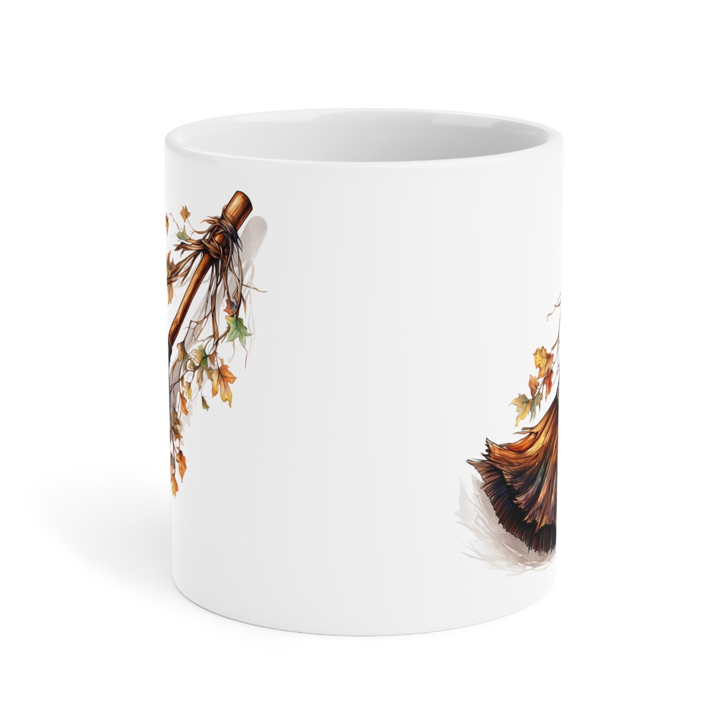 Halloween Autumn Witch's Broom Ceramic Mugs (11oz\15oz\20oz)