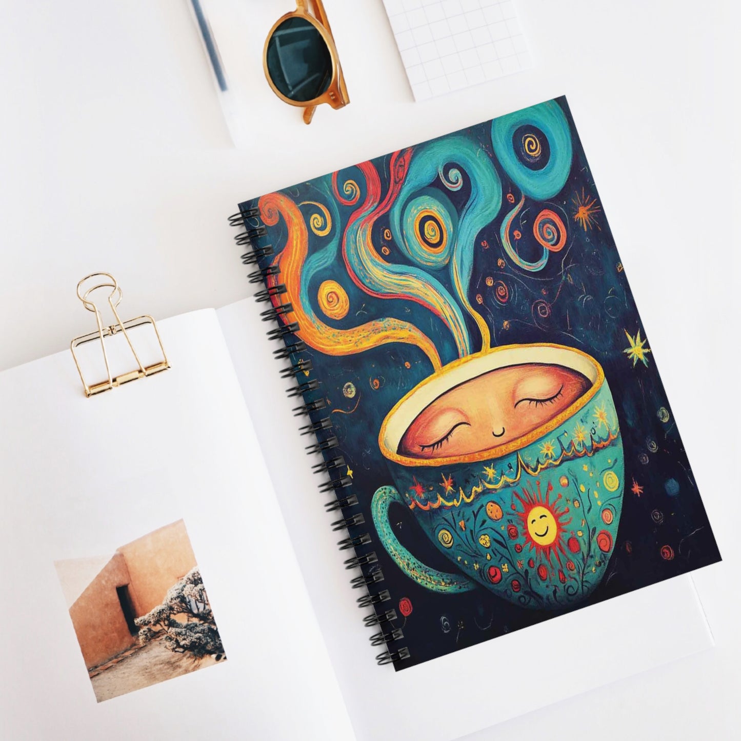 Happy Coffee | Journals | Morning Journaling | Spiral Notebook - Ruled Line | Devotional | Meditations