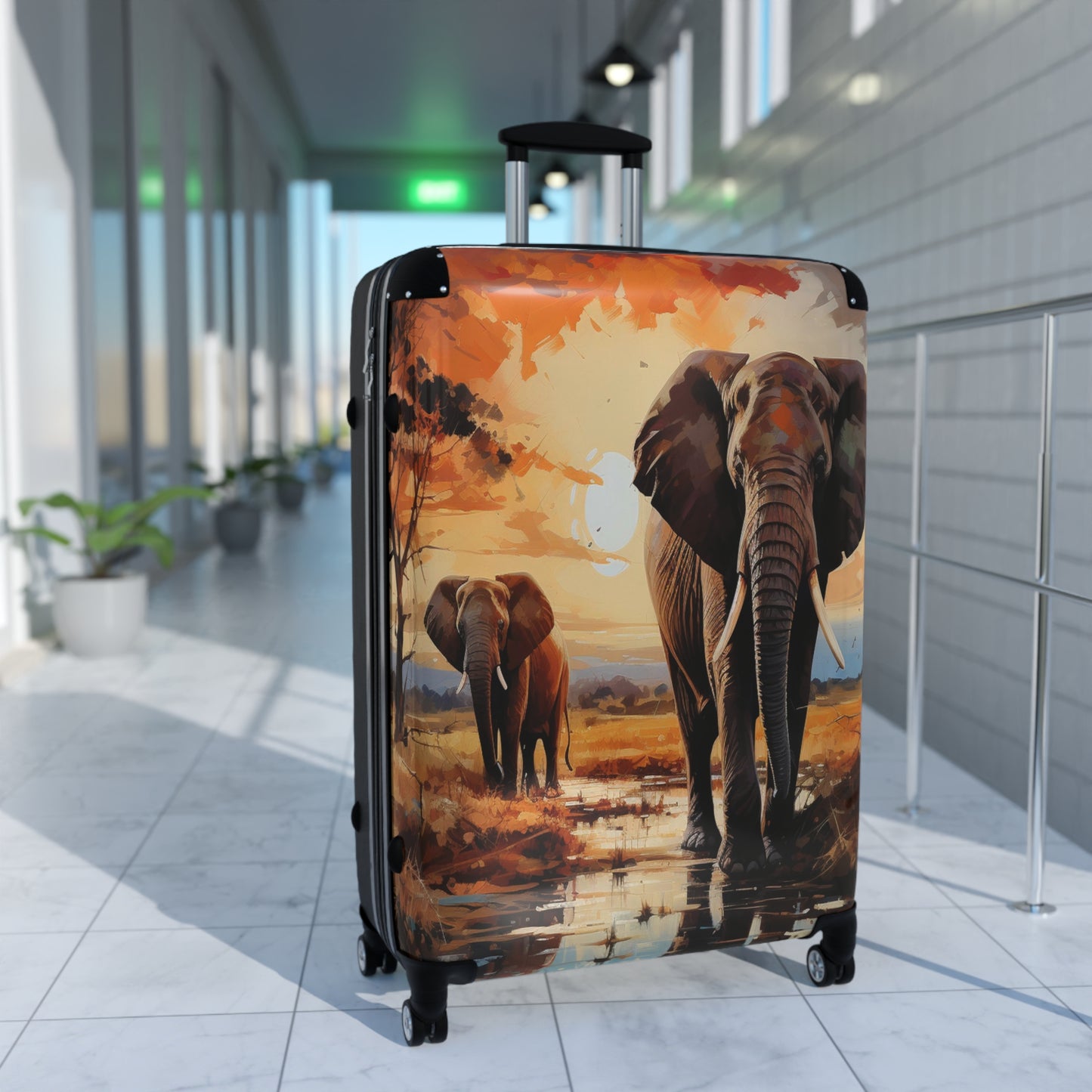 Elephant Elegance Luggage | African Safari Collection | Christmas Vacation | Travel Luggage | Suitcases