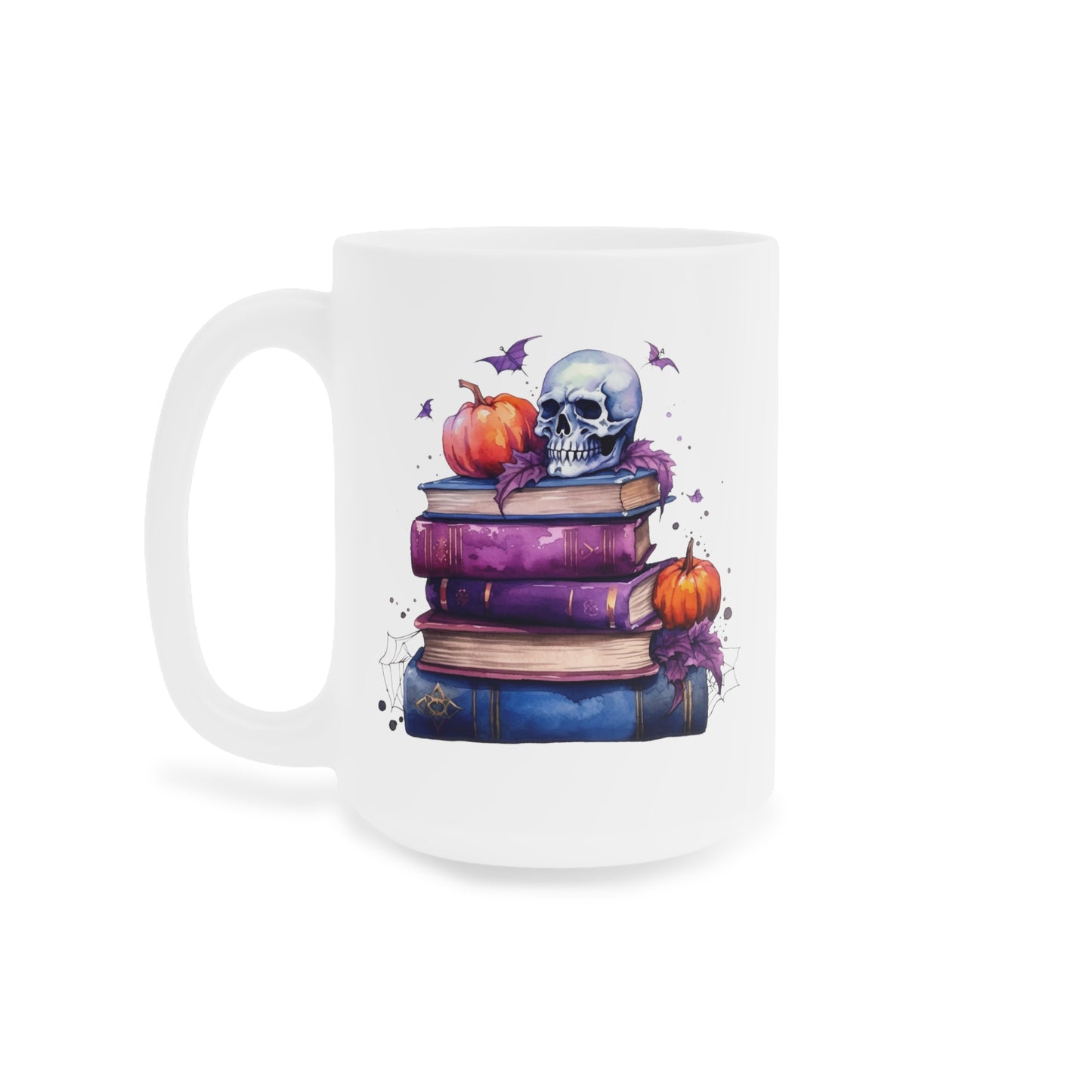 Halloween Spellbooks with Skeleton Ceramic Mugs (11oz\15oz\20oz)