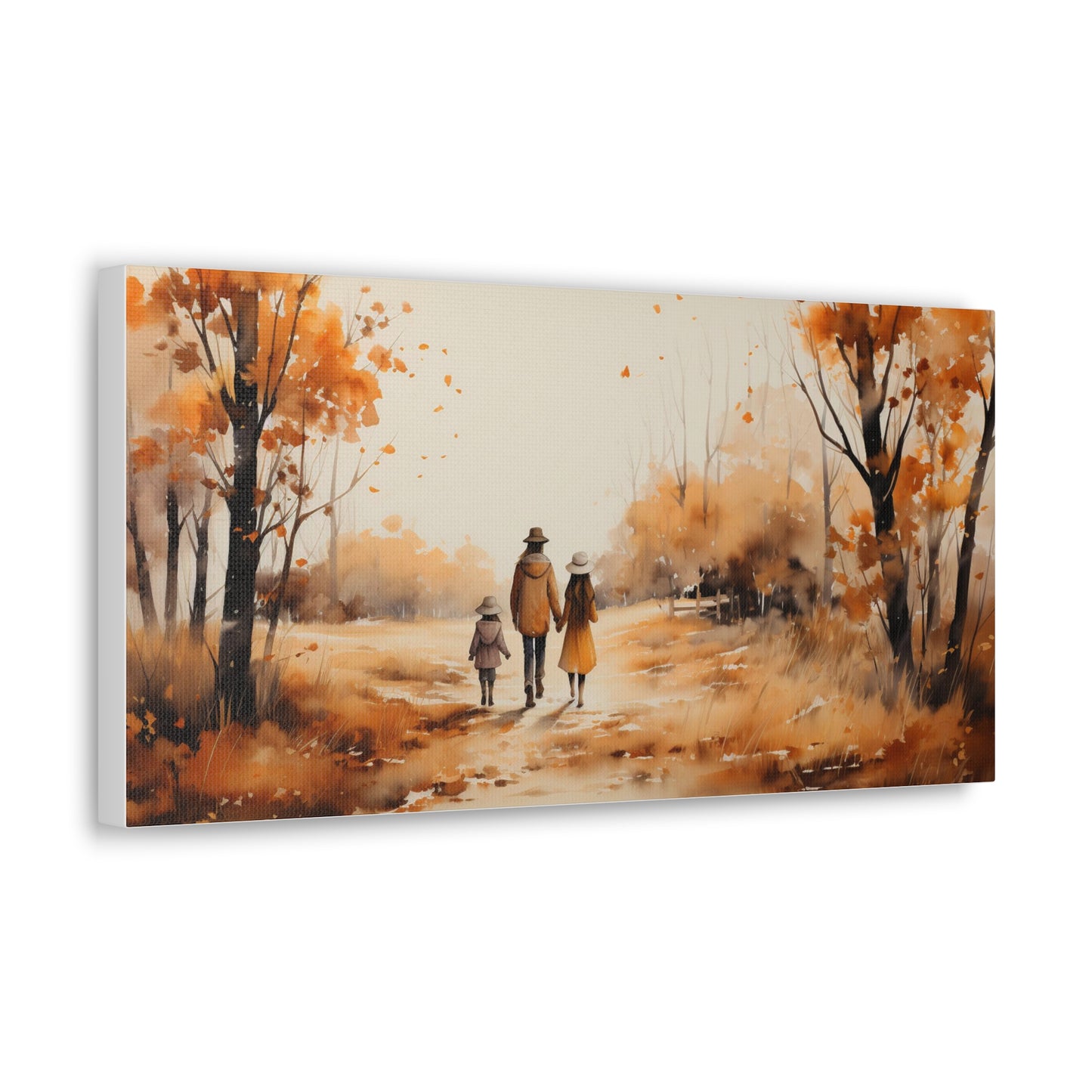 Sisters | Autumn Wall Art Canvas | Rustic Fall Print | Watercolor Wall Art | Fall Decor