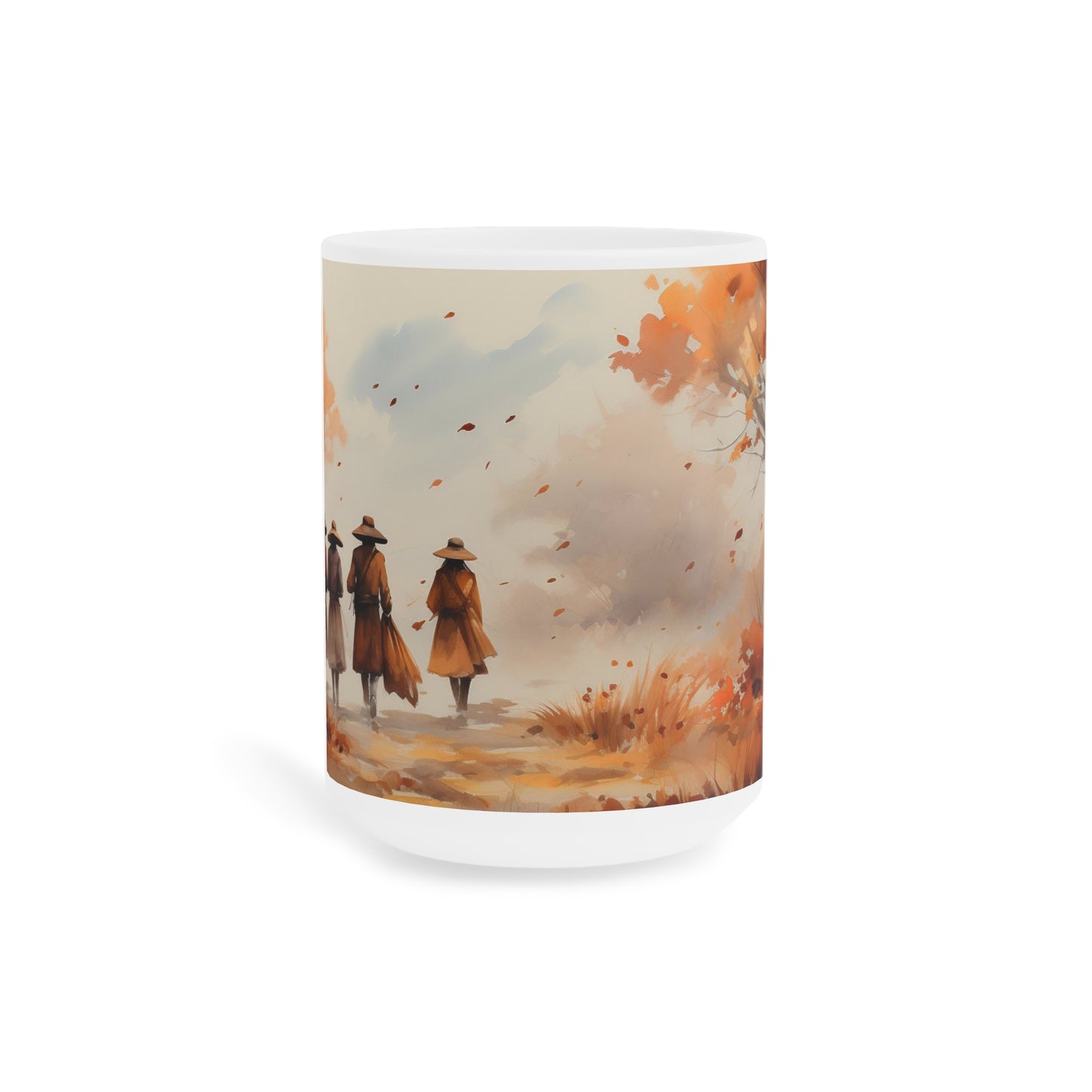 Travelers | Autumn Fall Coffee Mug | Rustic Fall Mug | Watercolor Fall Mug