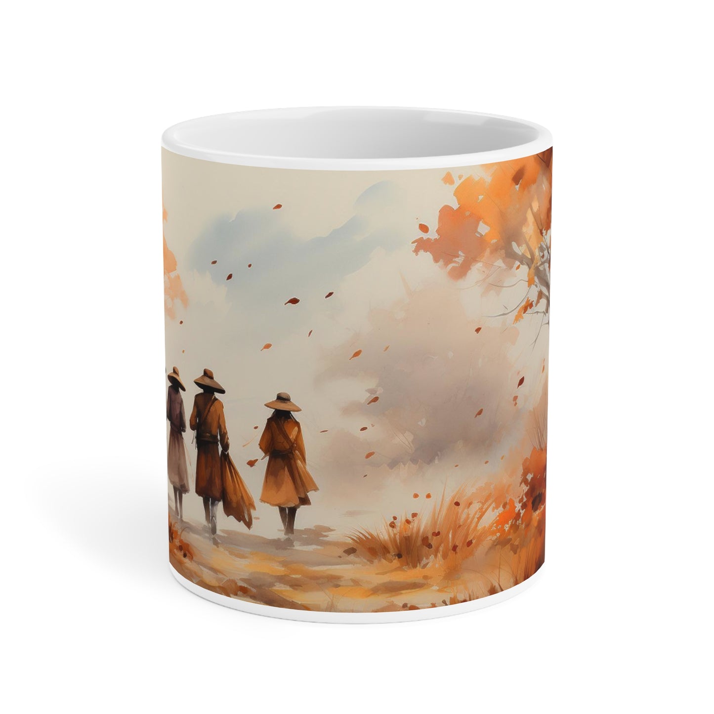 Travelers | Autumn Fall Coffee Mug | Rustic Fall Mug | Watercolor Fall Mug