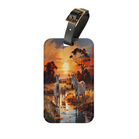 Striped Sojourn Luggage Tag | Artistic Journey Collection | Christmas Vacation | Luggage Tags | Travel Tags