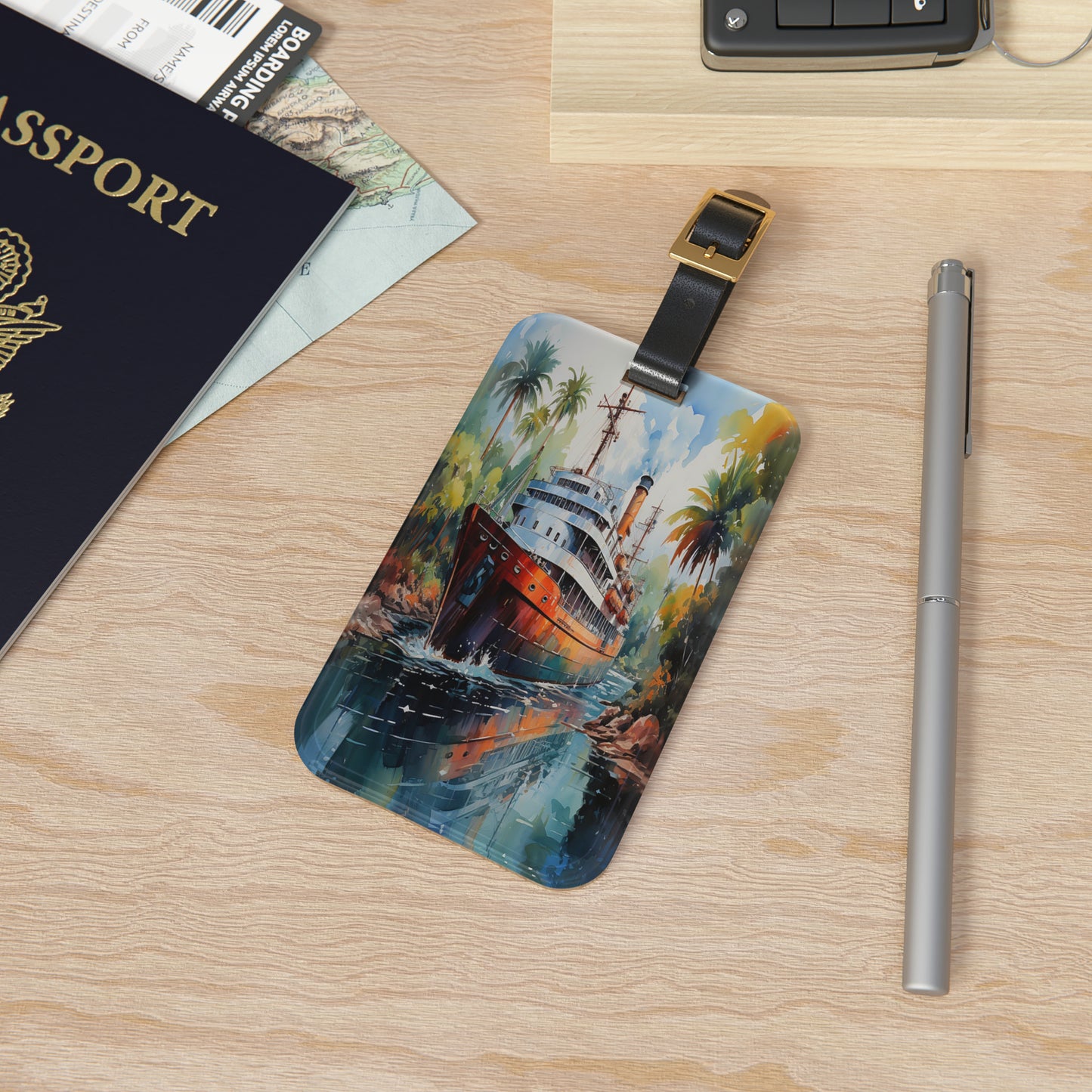 Tropical Voyage Luggage Tag | Artistic Journey Collection | Christmas Vacation | Luggage Tags | Travel Tags