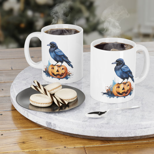 Halloween Crow with Pumpkin Ceramic Mugs (11oz\15oz\20oz)