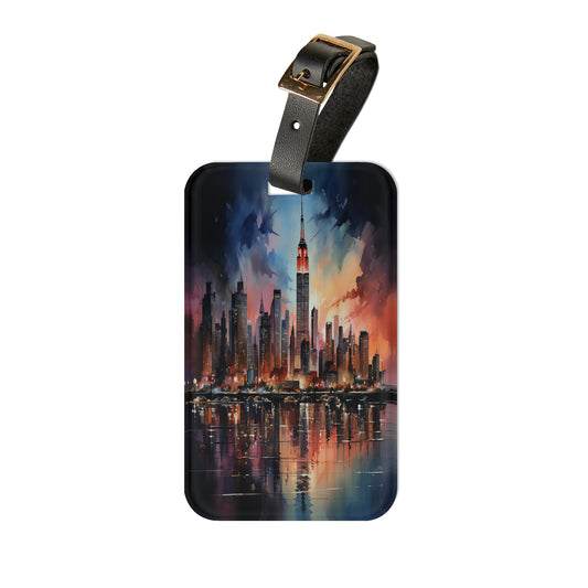 Metropolitan Muse: NYC Skyline Luggage Tag | Artistic Journey Collection | Christmas Vacation | Luggage Tags | Travel Tags