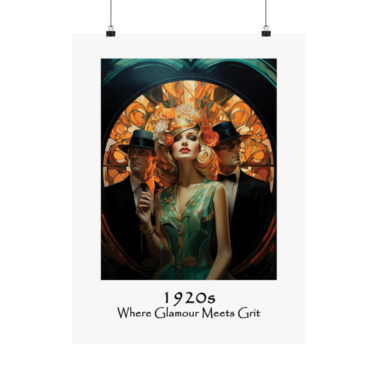Unique Travel poster | Where Glamour meets Grit | 1920s Girl |1920s Art Deco Wall Art | Retro Wall Art