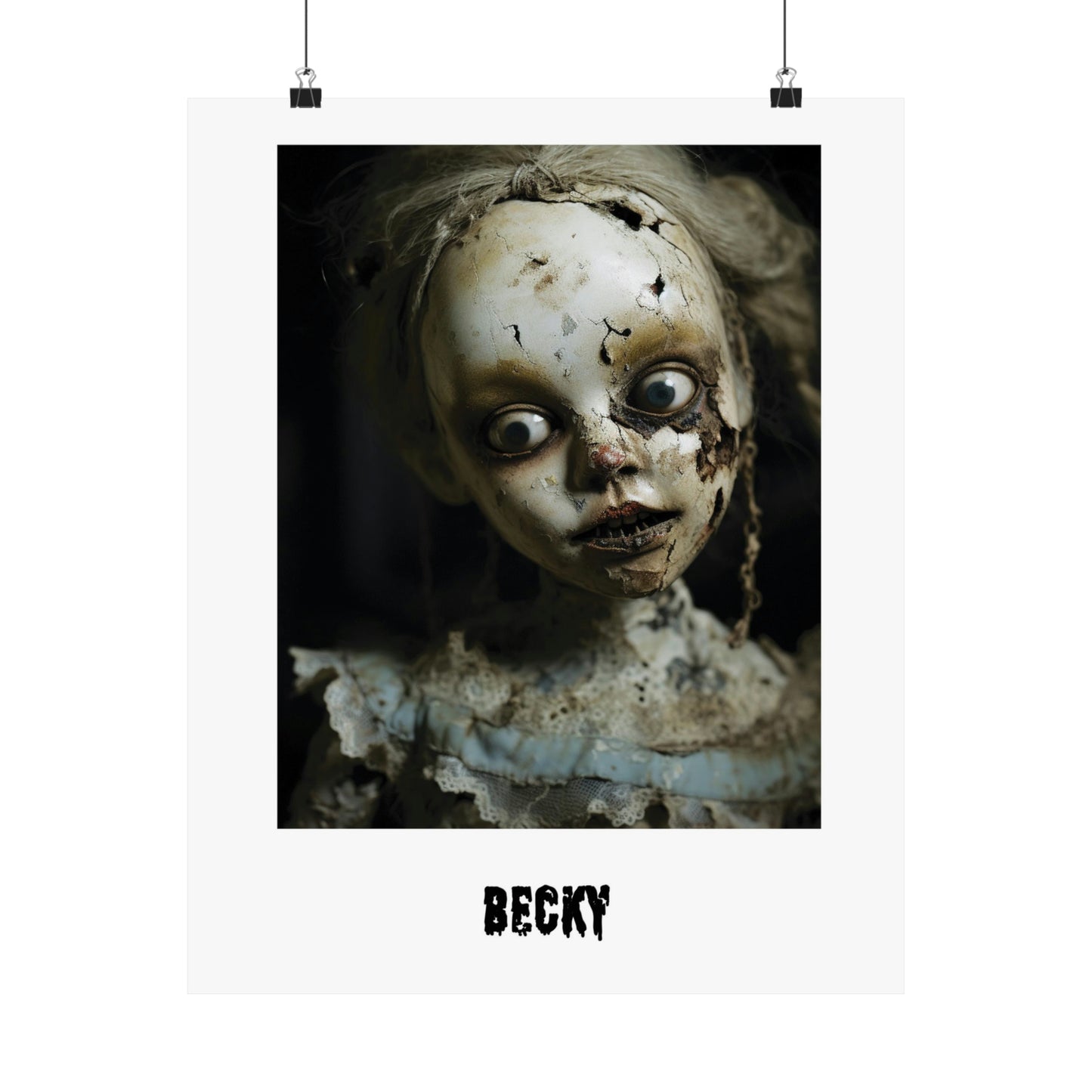 Halloween unique poster | Creepy Doll | Becky | Halloween Wall Art