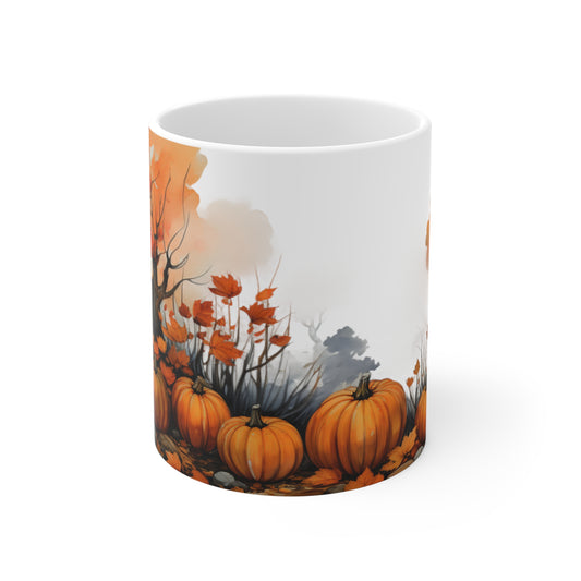 Forest Pumpkins | Autumn Fall Coffee Mug | Rustic Fall Mug | Watercolor Fall Mug