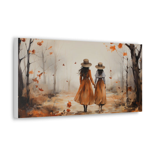 Amiche  | Autumn Wall Art Canvas | Rustic Fall Print | Watercolor Wall Art | Fall Decor