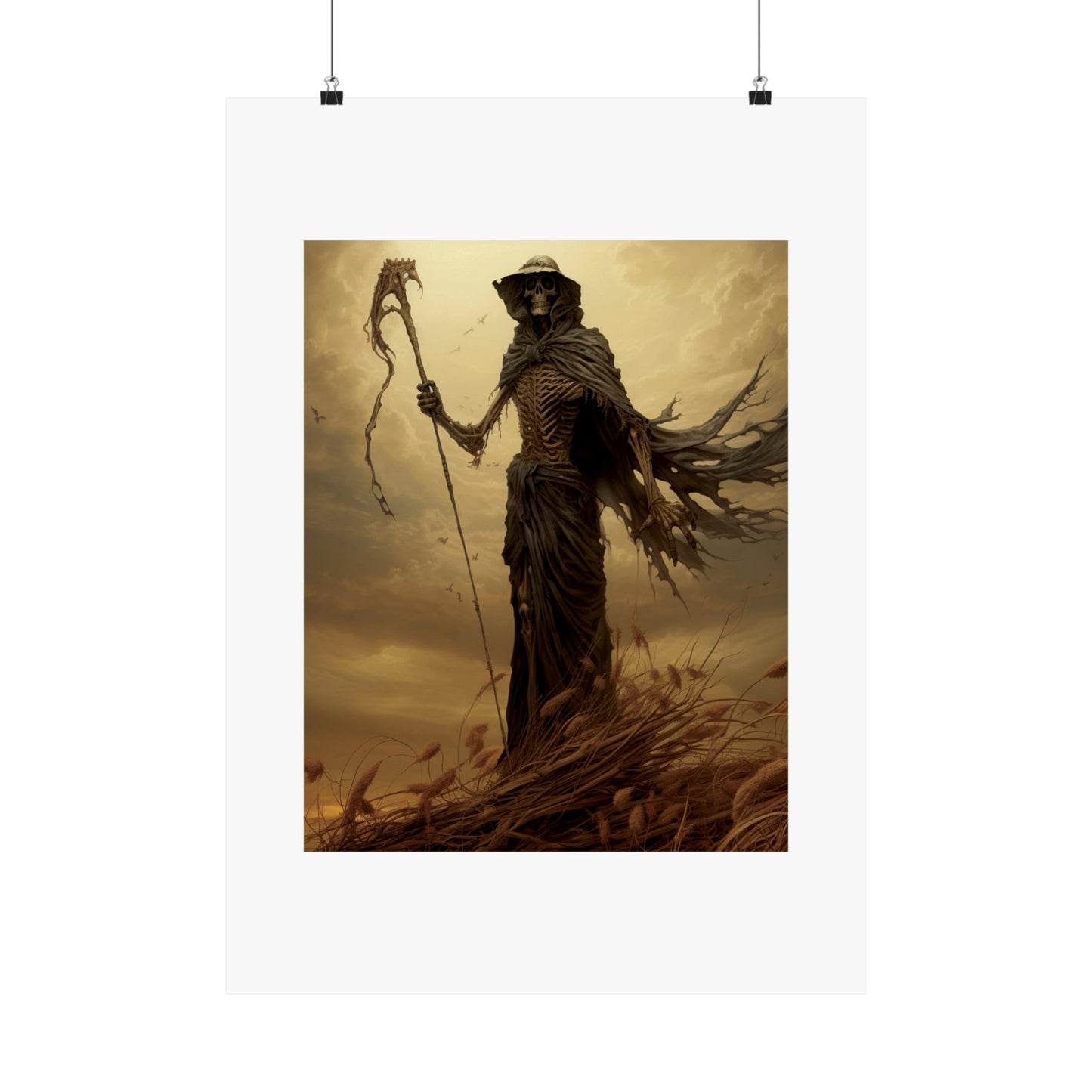 Halloween unique poster | Skeletal Reaper | Halloween Wall Art