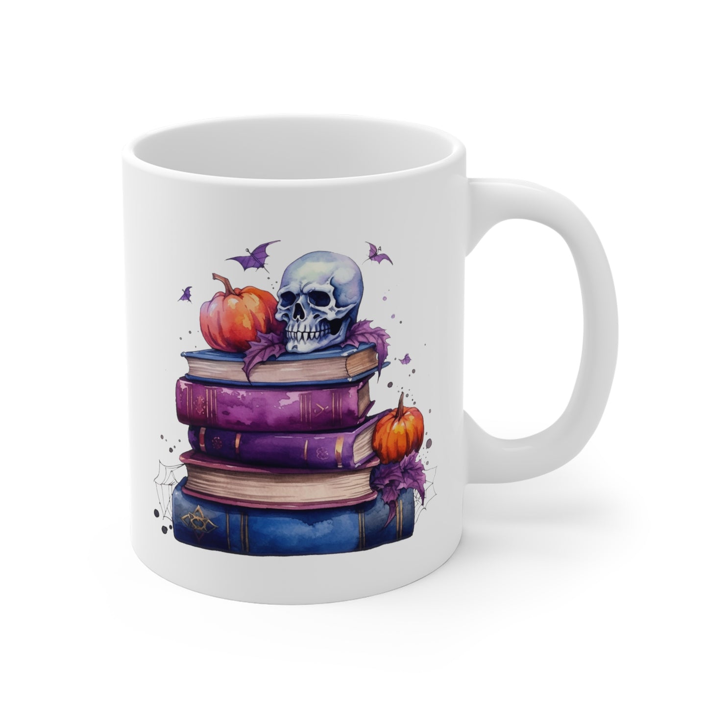 Halloween Spellbooks with Skeleton Ceramic Mugs (11oz\15oz\20oz)