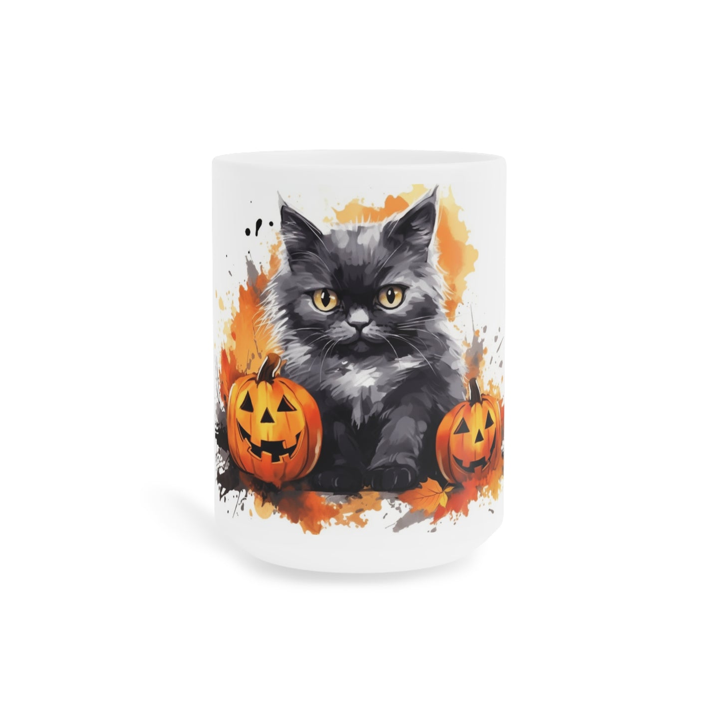 Halloween Black Cat with Pumpkins Ceramic Mugs (11oz\15oz\20oz)