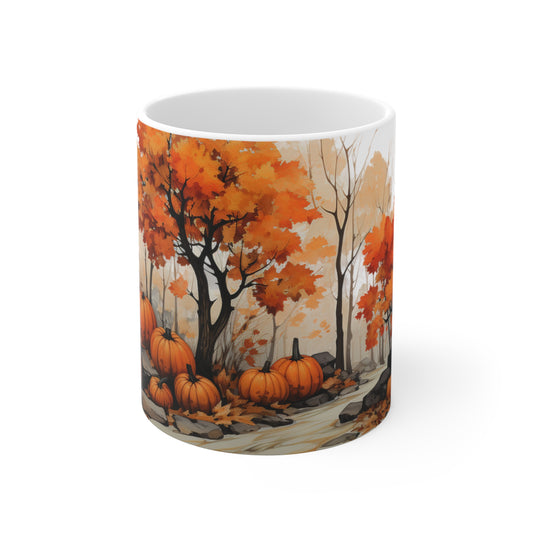 Forest Pumpkins #2 | Autumn Fall Coffee Mug | Rustic Fall Mug | Watercolor Fall Mug