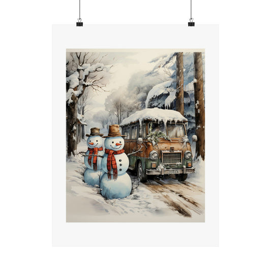 A Frosty Farewell | Christmas Travel Wall Art | Retro Wall Art | Travel Santa
