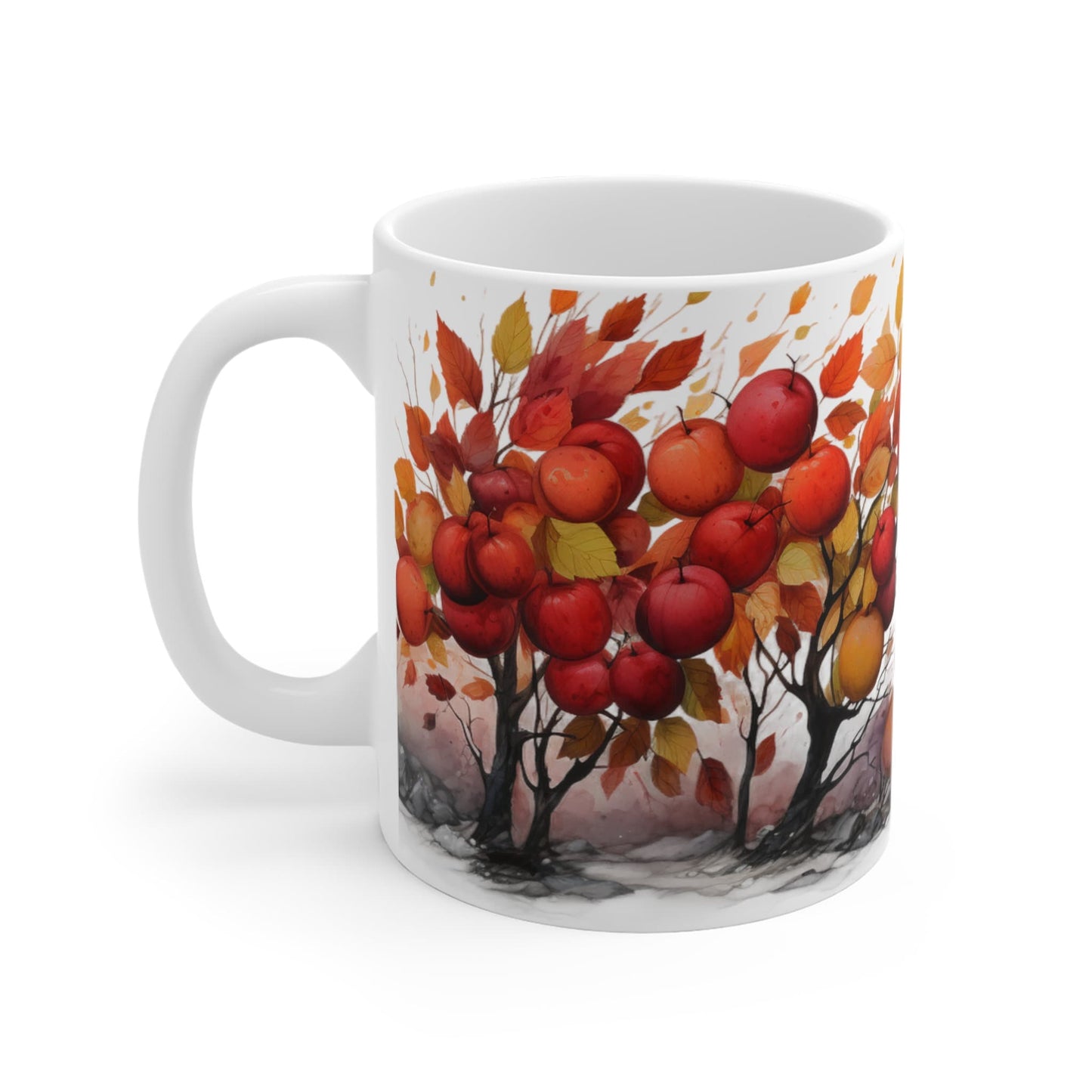 Autumn Apple Trees | Autumn Fall Coffee Mug | Rustic Fall Mug | Watercolor Fall Mug