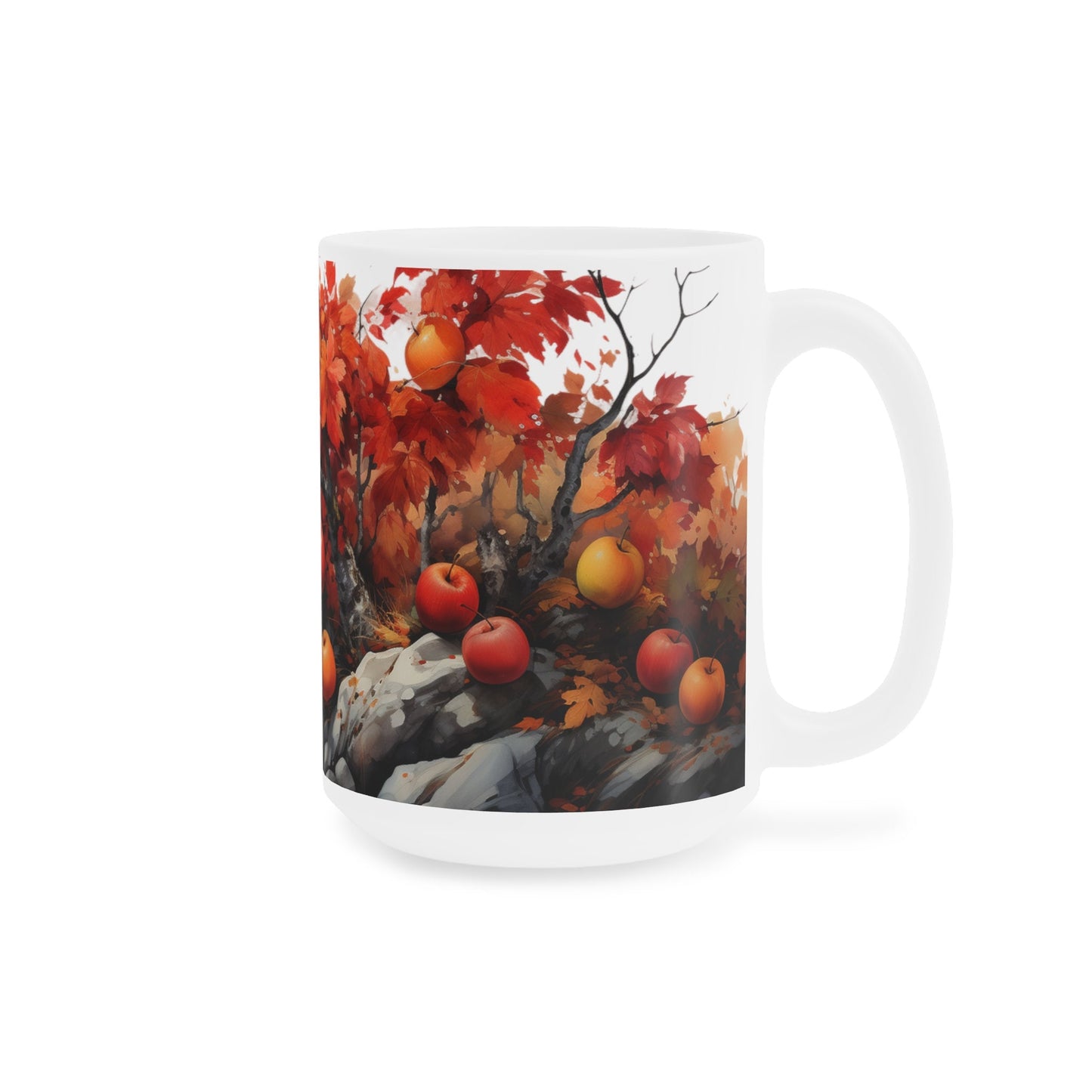 Autumn Apples in the Wild | Autumn Fall Coffee Mug | Rustic Fall Mug | Watercolor Fall Mug