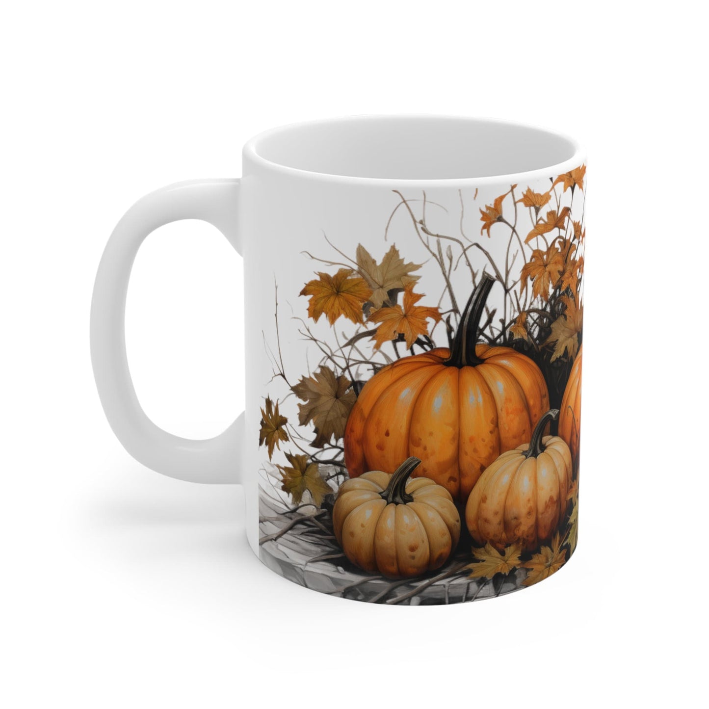 Pumpkin Harvest | Autumn Fall Coffee Mug | Rustic Fall Mug | Watercolor Fall Mug