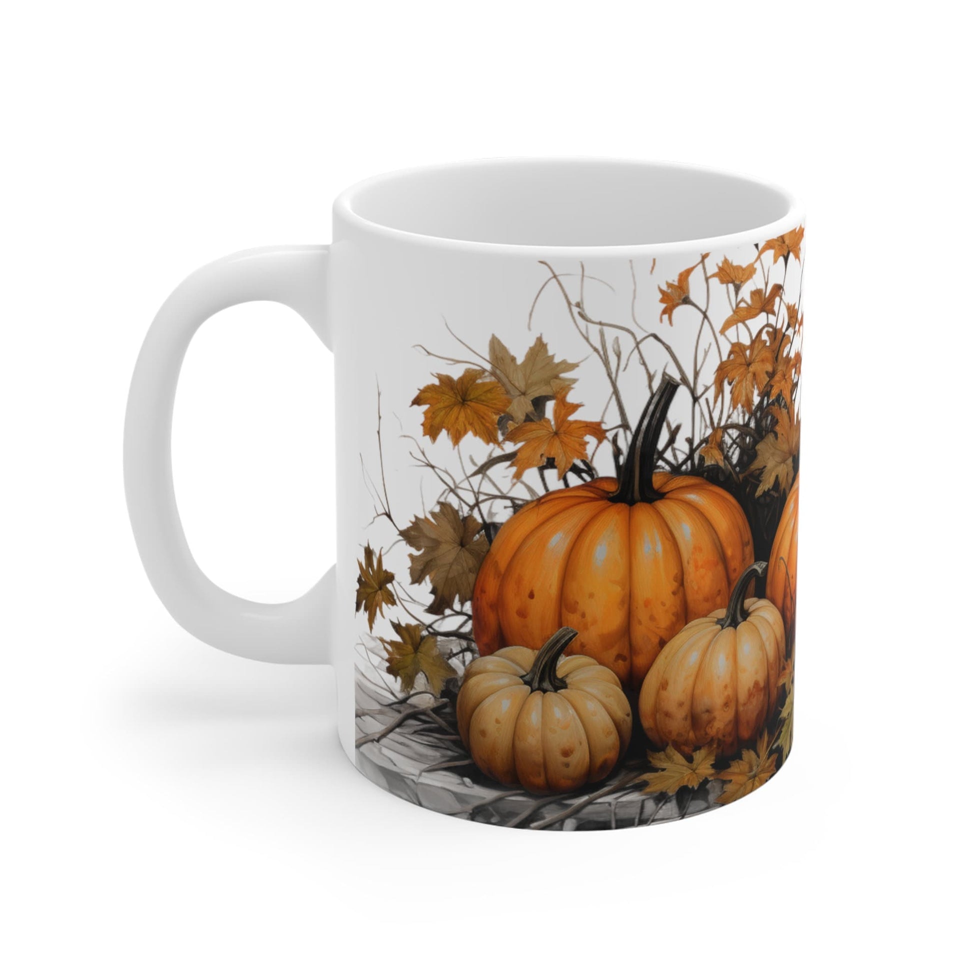 Pumpkin Harvest | Autumn Fall Coffee Mug | Rustic Fall Mug | Watercolor Fall Mug