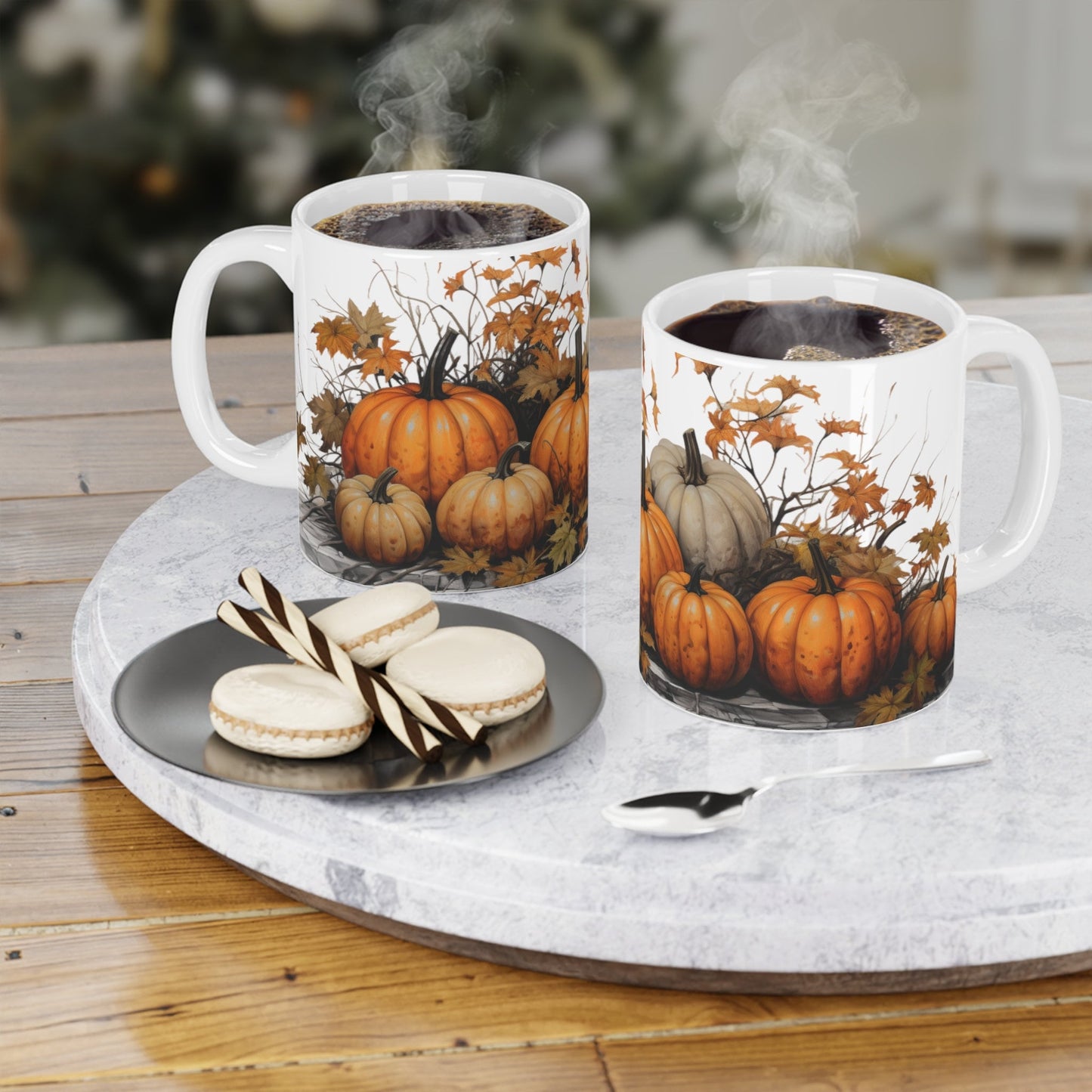 Pumpkin Harvest | Autumn Fall Coffee Mug | Rustic Fall Mug | Watercolor Fall Mug