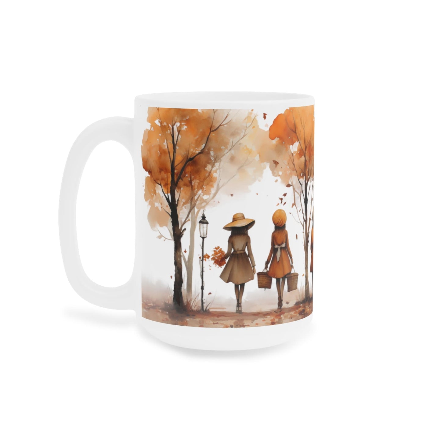 Autumn Ladies | Autumn Fall Coffee Mug | Rustic Fall Mug | Watercolor Fall Mug