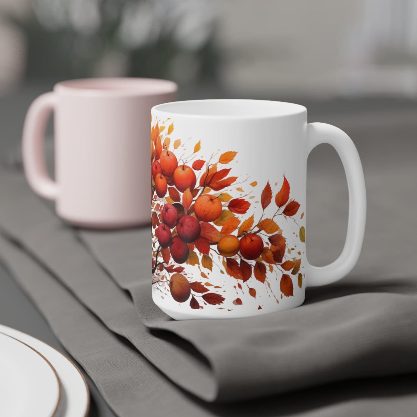 Autumn Apple Trees | Autumn Fall Coffee Mug | Rustic Fall Mug | Watercolor Fall Mug