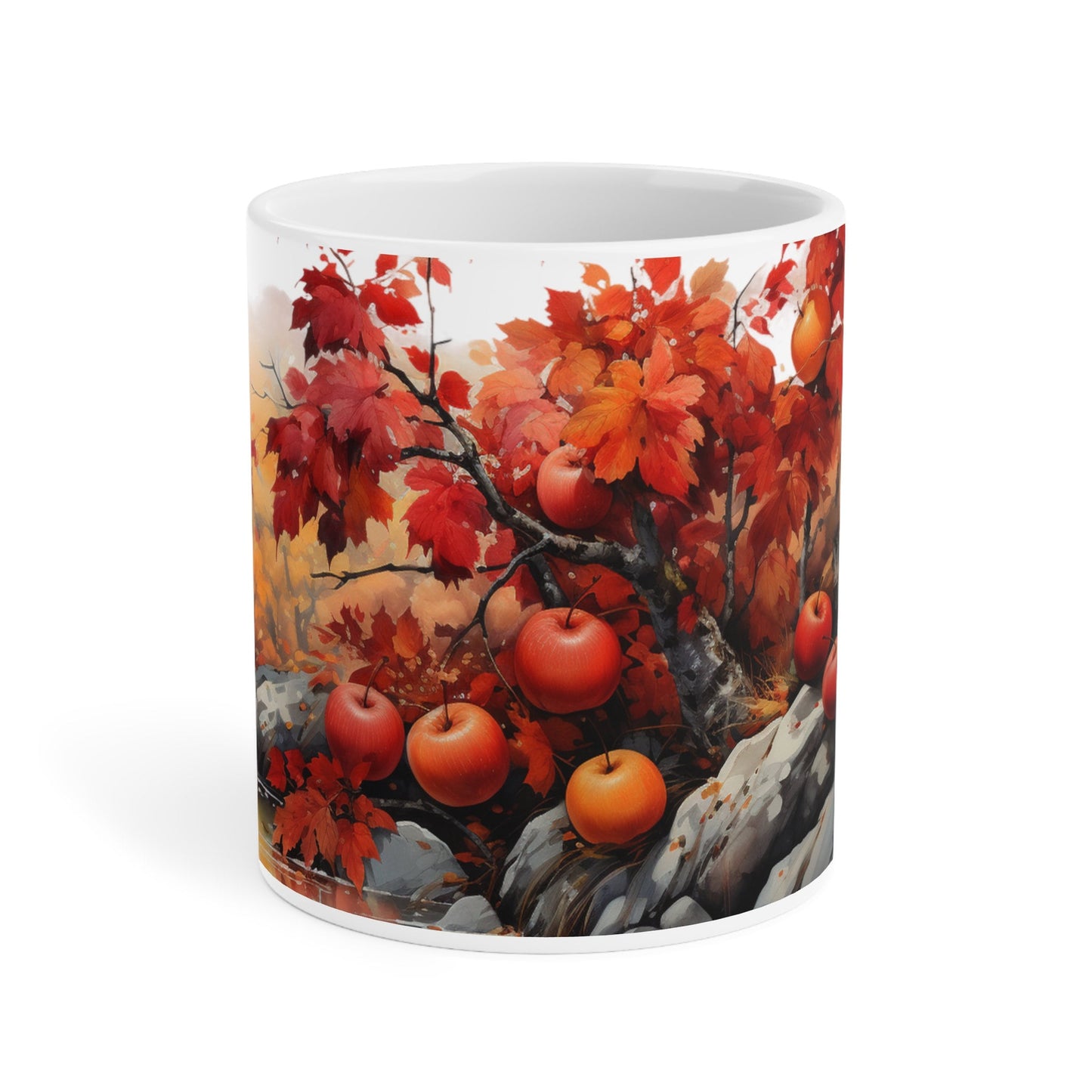 Autumn Apples in the Wild | Autumn Fall Coffee Mug | Rustic Fall Mug | Watercolor Fall Mug