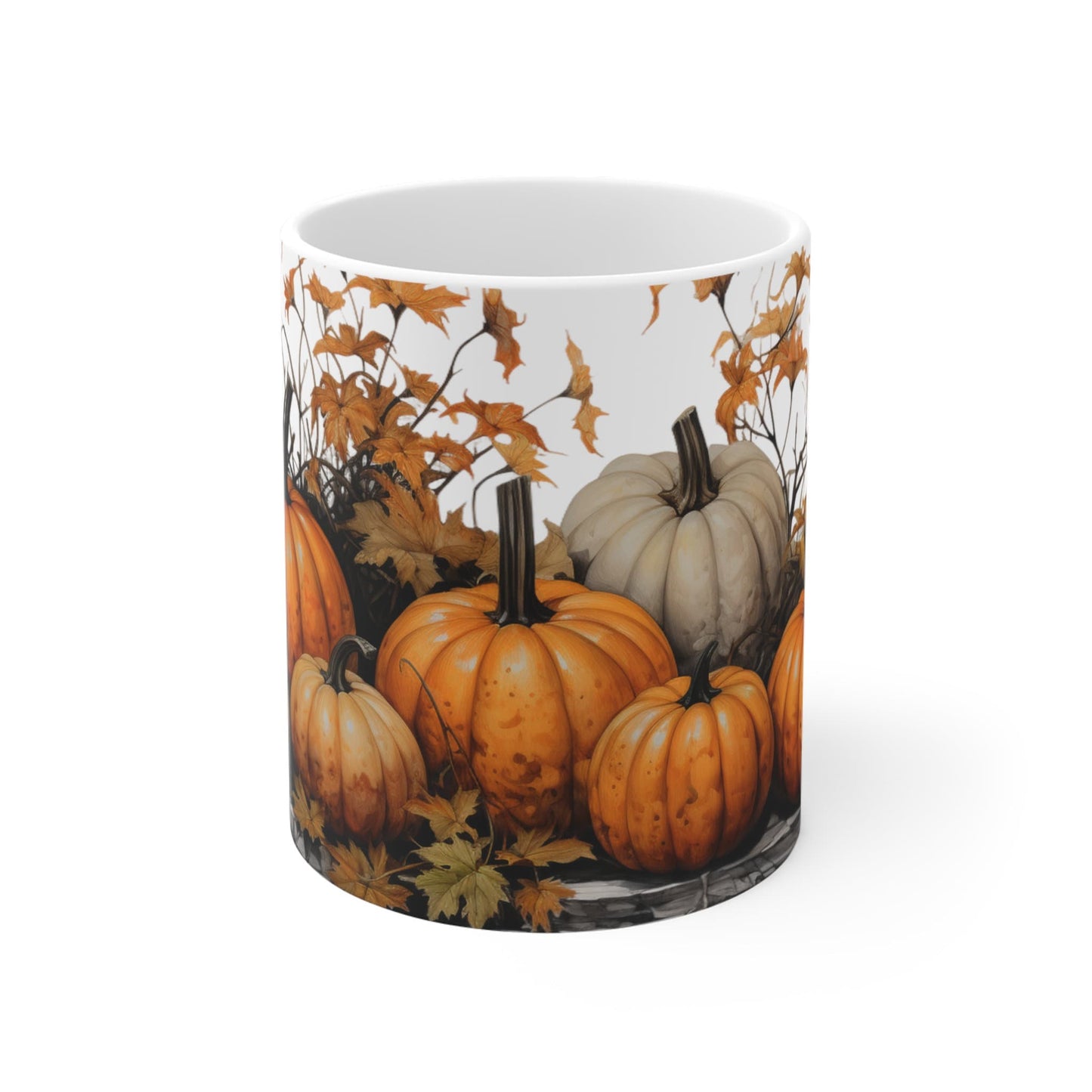 Pumpkin Harvest | Autumn Fall Coffee Mug | Rustic Fall Mug | Watercolor Fall Mug