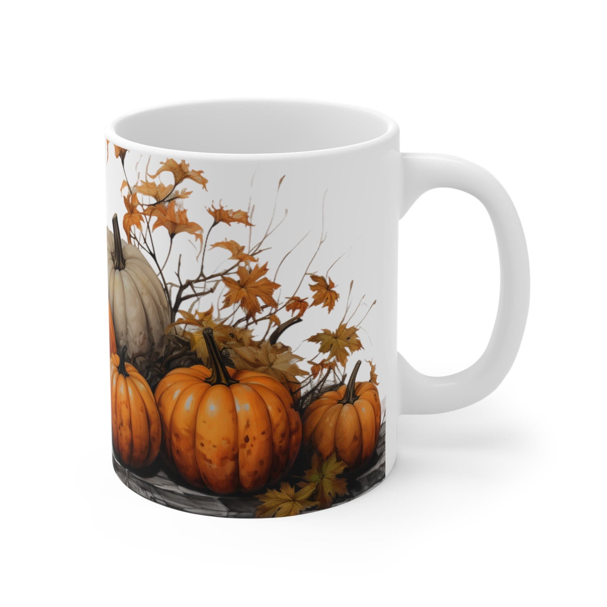 Pumpkin Harvest | Autumn Fall Coffee Mug | Rustic Fall Mug | Watercolor Fall Mug