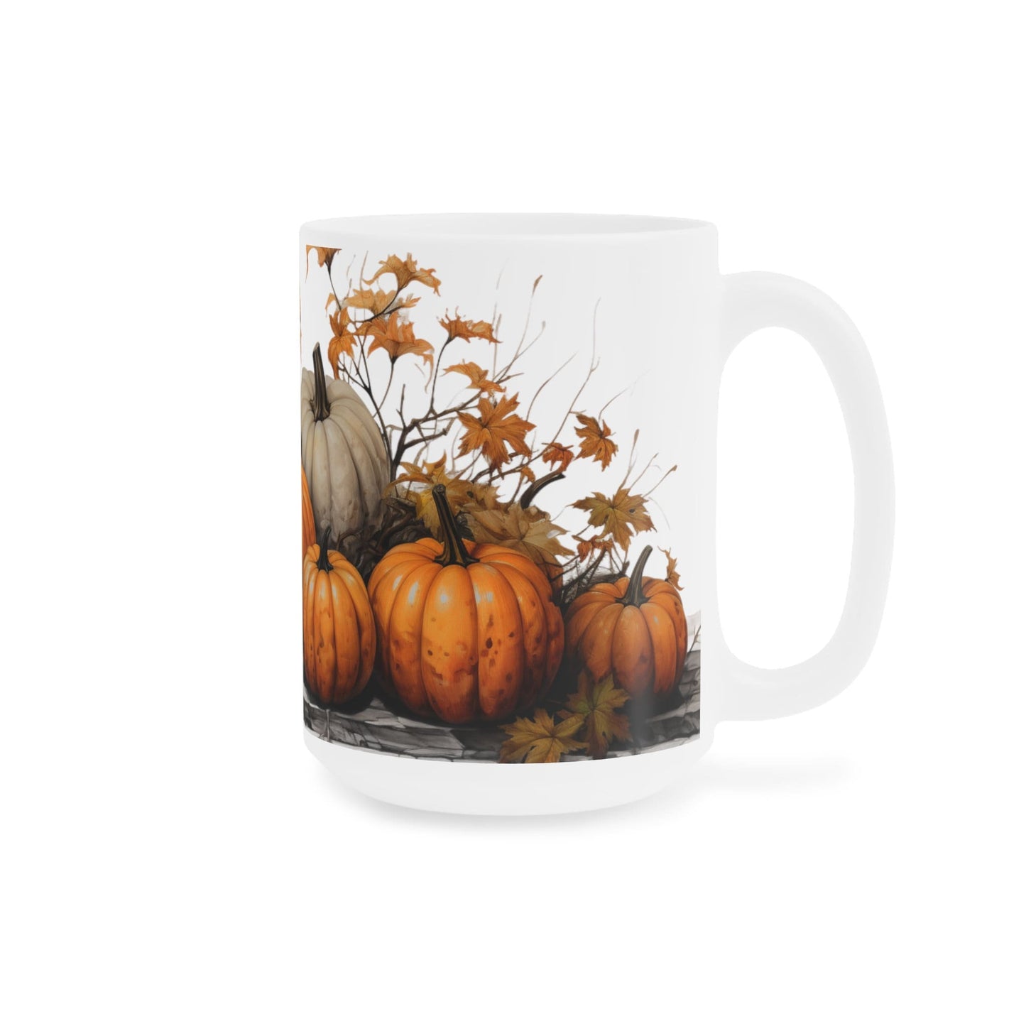 Pumpkin Harvest | Autumn Fall Coffee Mug | Rustic Fall Mug | Watercolor Fall Mug