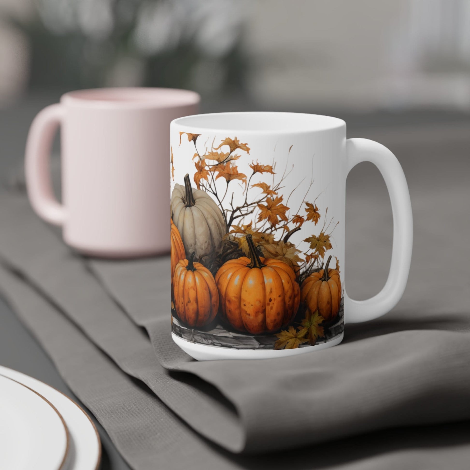 Pumpkin Harvest | Autumn Fall Coffee Mug | Rustic Fall Mug | Watercolor Fall Mug