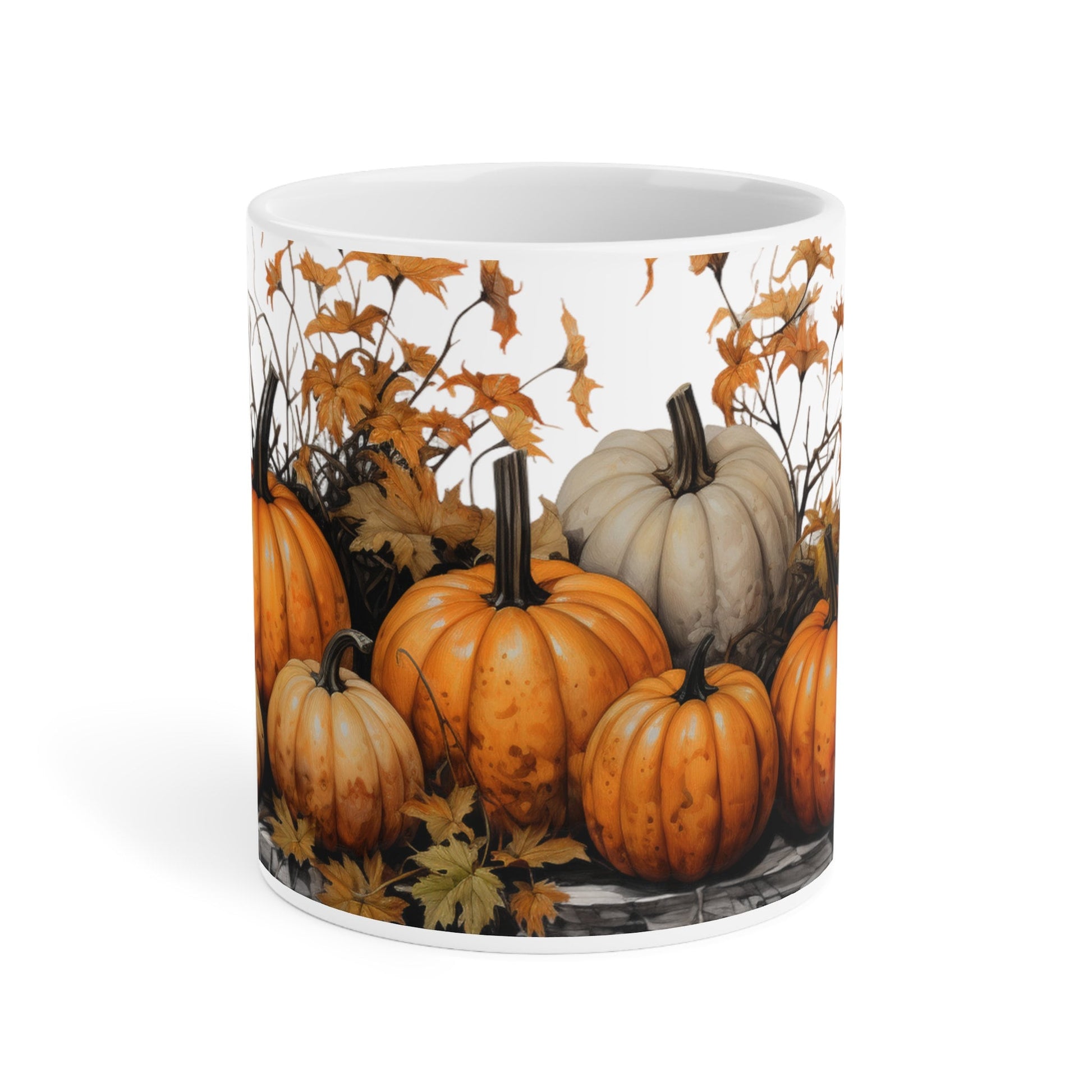 Pumpkin Harvest | Autumn Fall Coffee Mug | Rustic Fall Mug | Watercolor Fall Mug