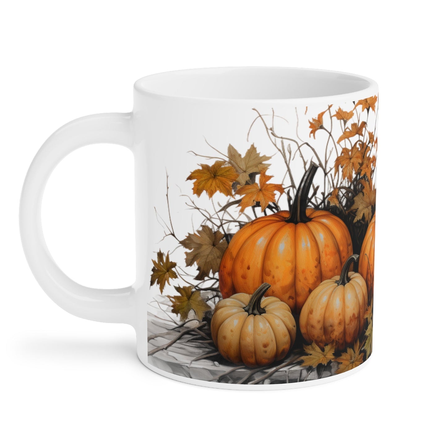 Pumpkin Harvest | Autumn Fall Coffee Mug | Rustic Fall Mug | Watercolor Fall Mug