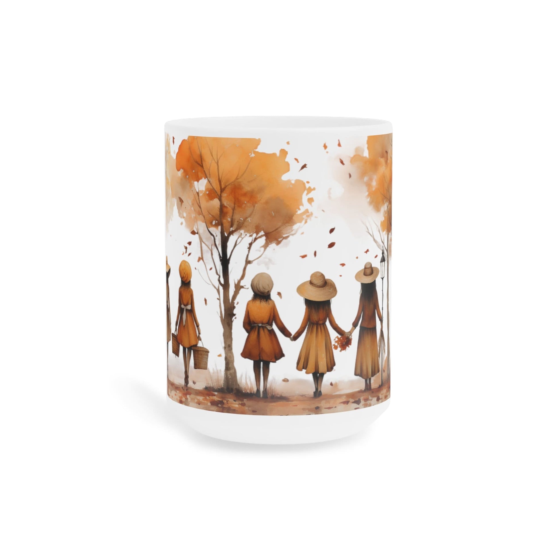 Autumn Ladies | Autumn Fall Coffee Mug | Rustic Fall Mug | Watercolor Fall Mug